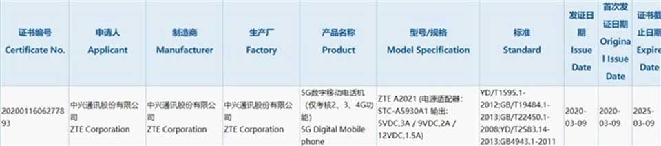 ZTE Axon 11 5G ZTE Axon 11 5G