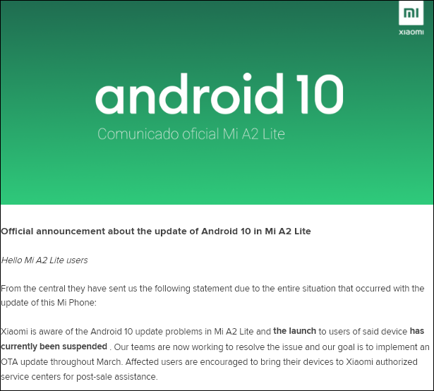 Xiaomi Mi A2 Lite