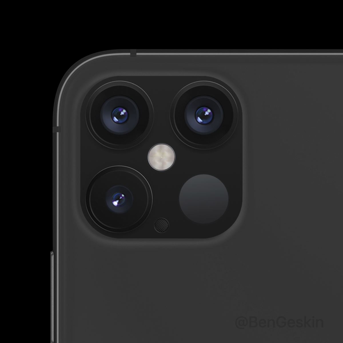 Concept mặt lưng iPhone 12 dựa trên thiết kế camera iPad Pro 2020 1