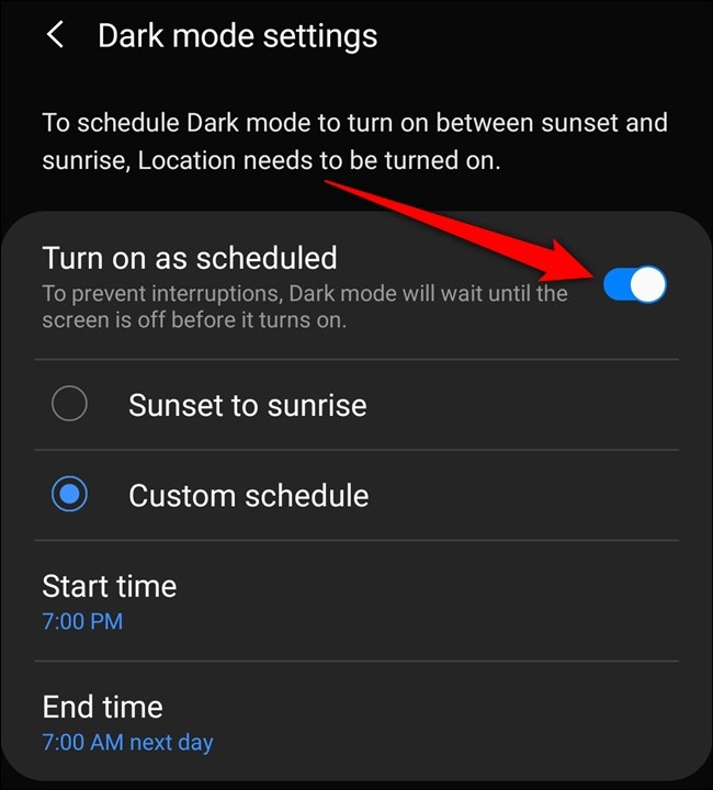 samsung galaxy s20 dark mode