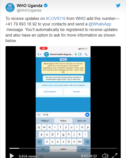 WHO trên WhatsApp