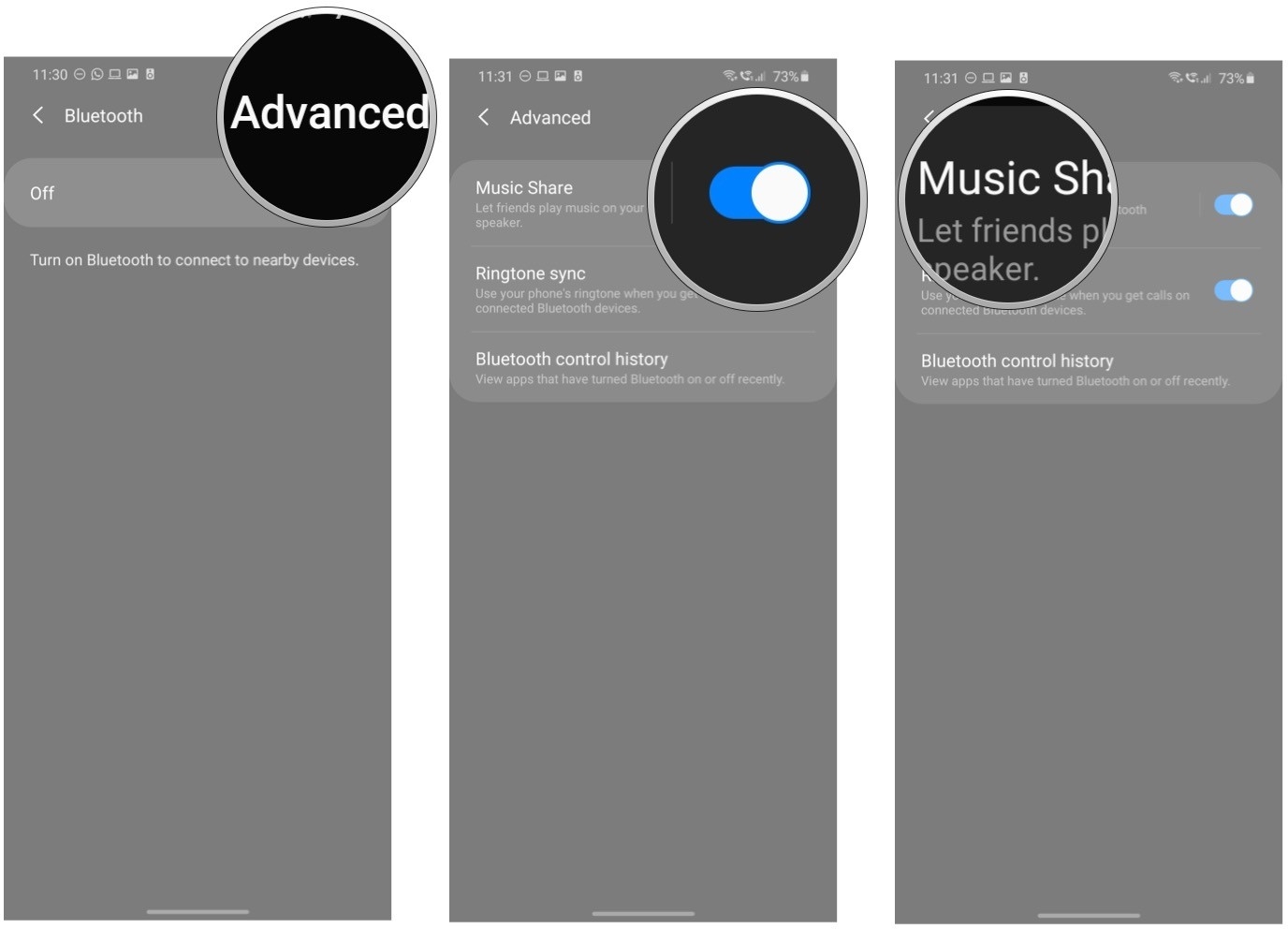 Hướng dẫn bật và tắt tính năng Music Share trên Galaxy S20