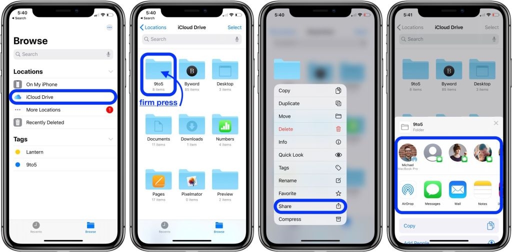 Chia sẻ thư mục iCloud 2