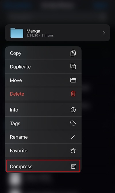 nén và giải nén tệp trên ios 13