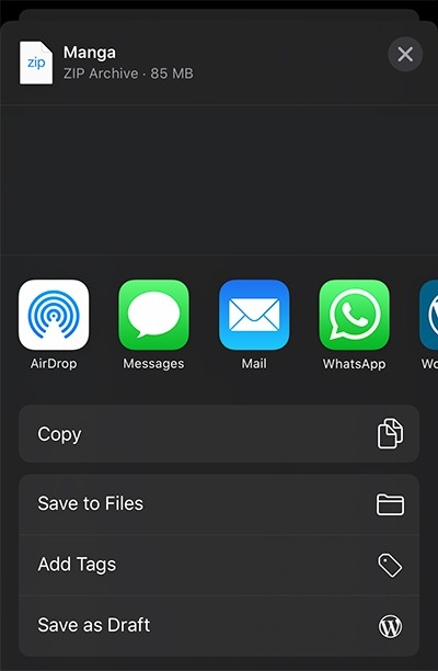 nén và giải nén tệp trên ios 13