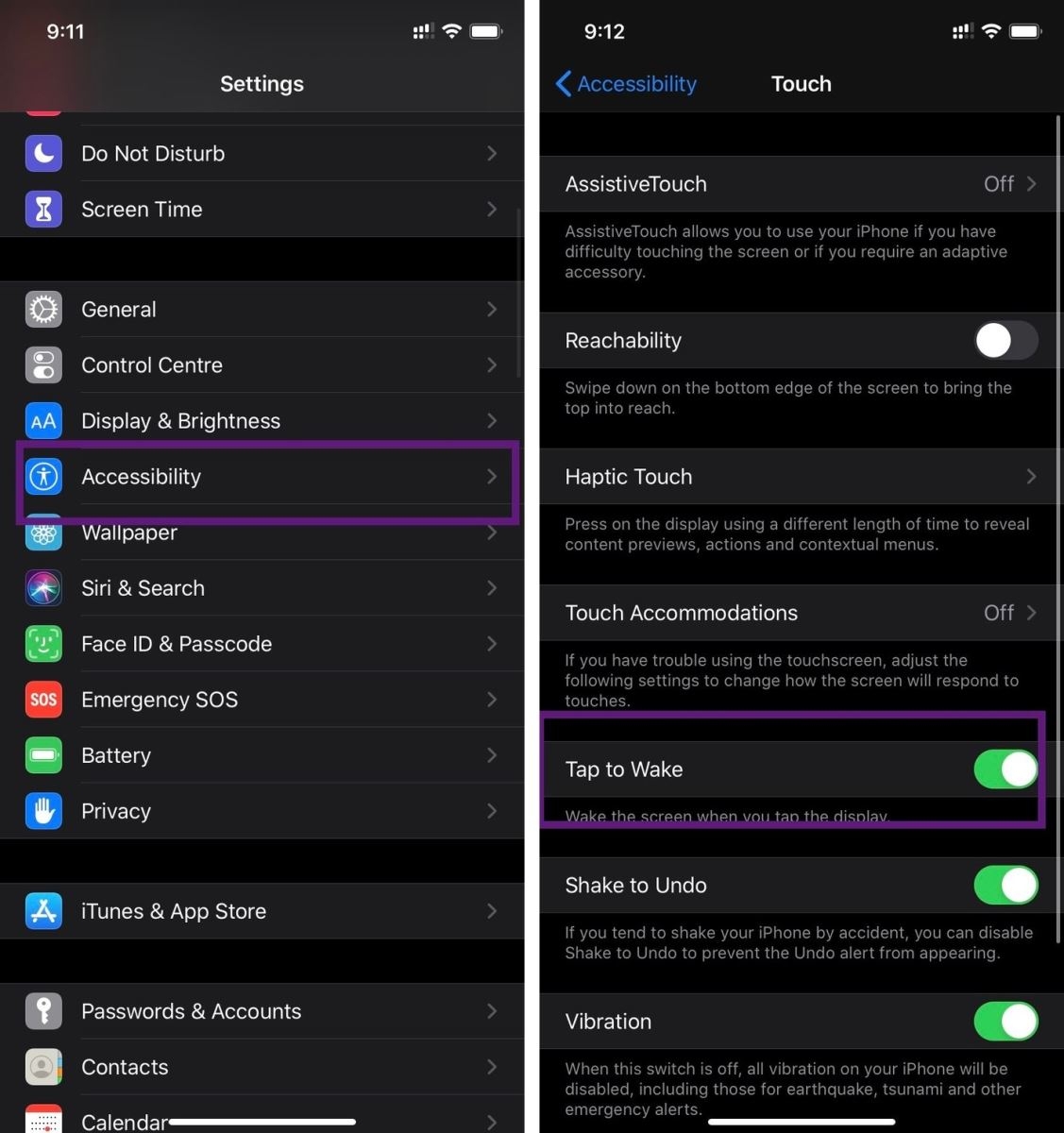 sửa lỗi tap to wake