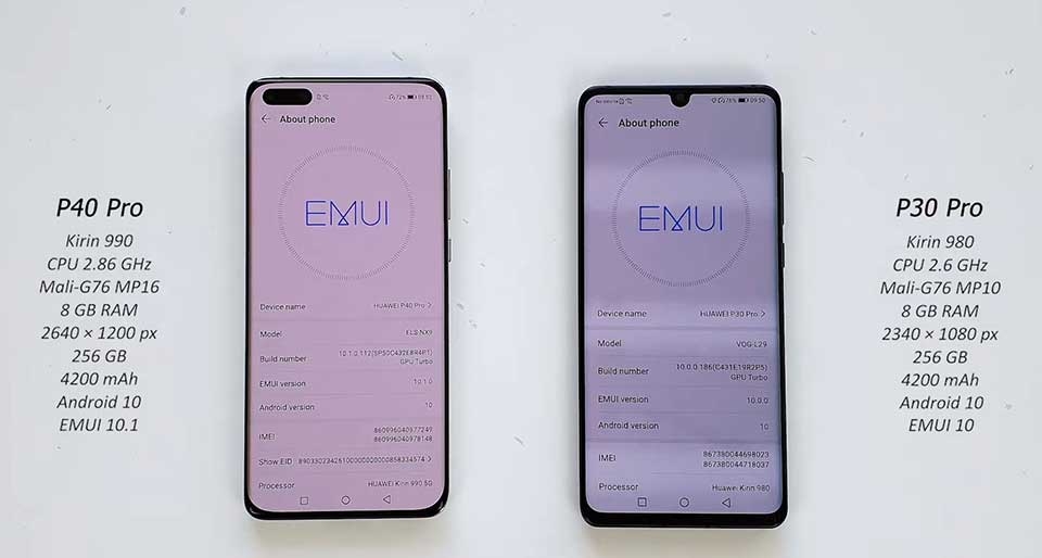Huawei P40 Pro vs P30 Pro