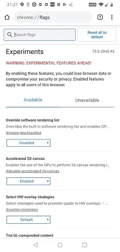 đổi vị trí thanh công cụ trên chrome android