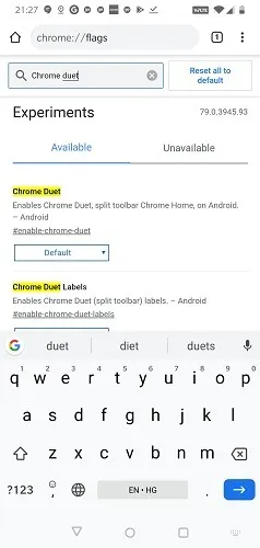 đổi vị trí thanh công cụ trên chrome android