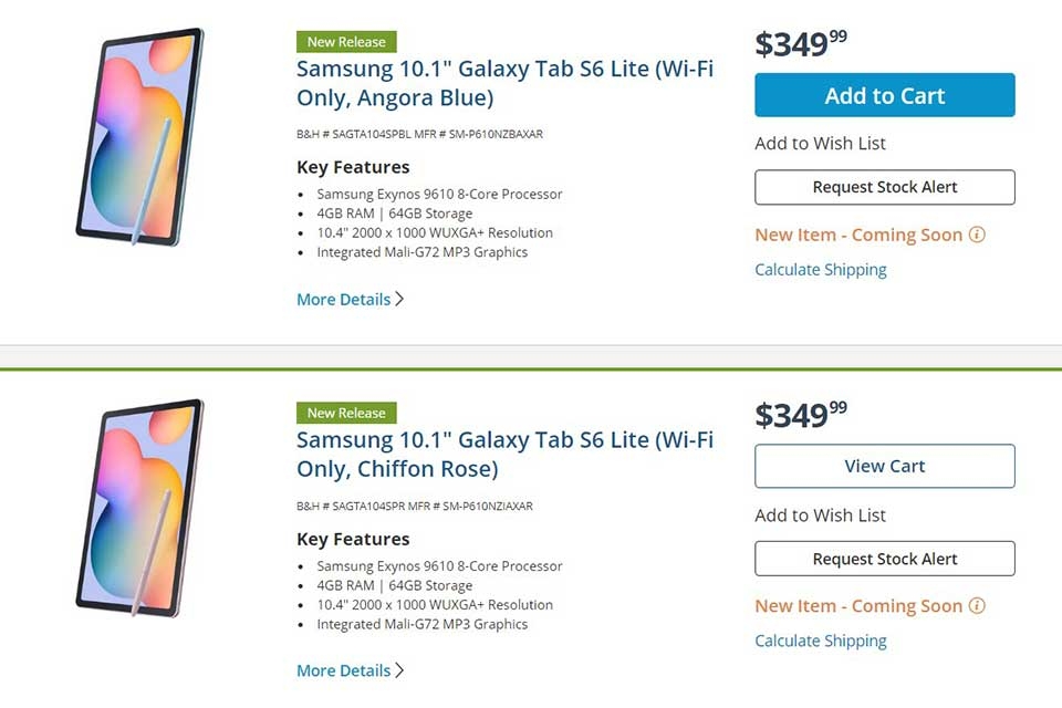 Samsung Galaxy Tab S6 Lite Samsung Galaxy Tab S6 Lite