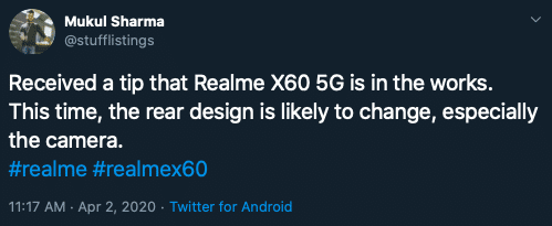 Realme X60 5G