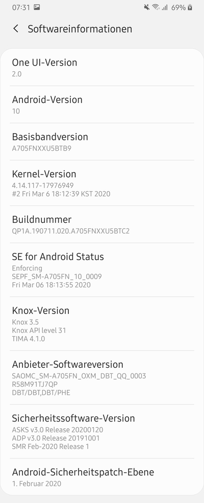 Samsung Galaxy A70 nhận cập nhật Android 10 trên nền One UI 2.0