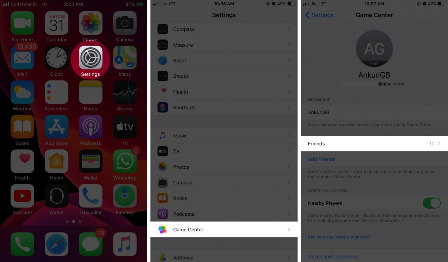 cách xóa bạn bè trong game center trên iphone