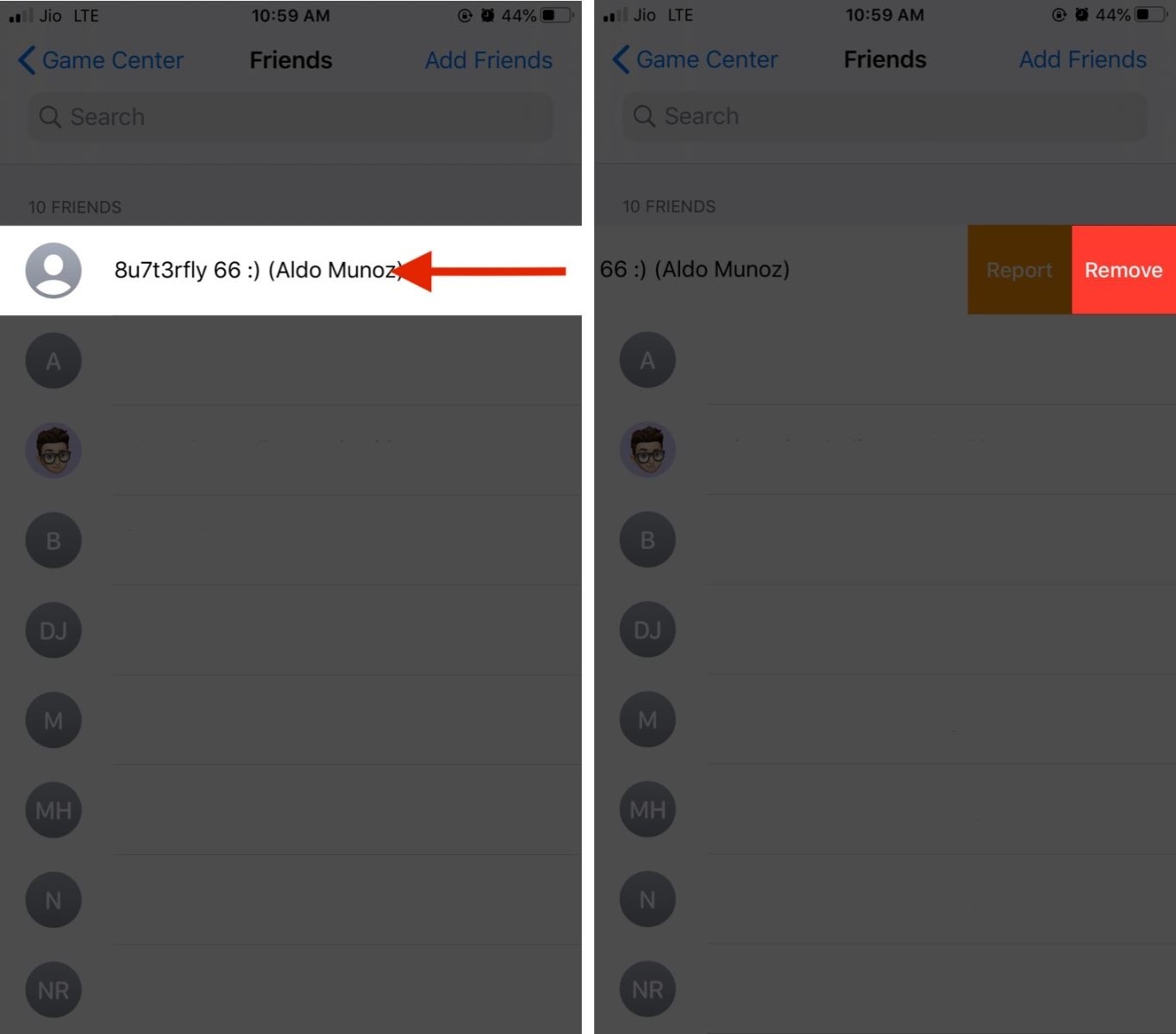 cách xóa bạn bè trong game center trên iphone