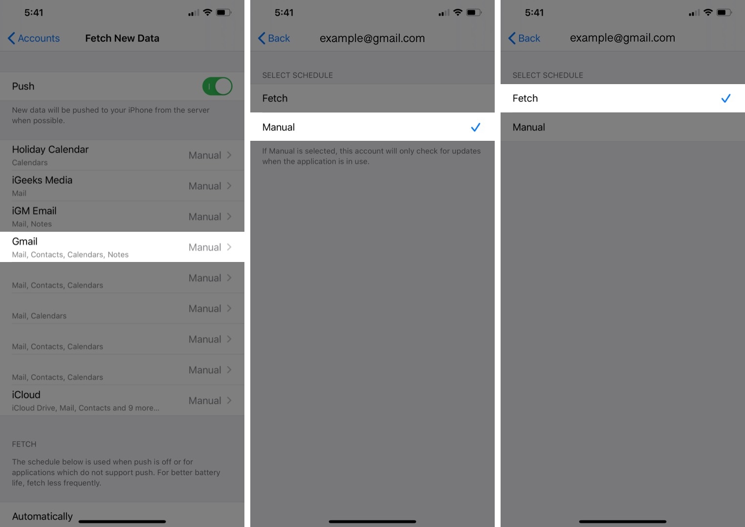 sửa lỗi gmail không thông báo trên iphone