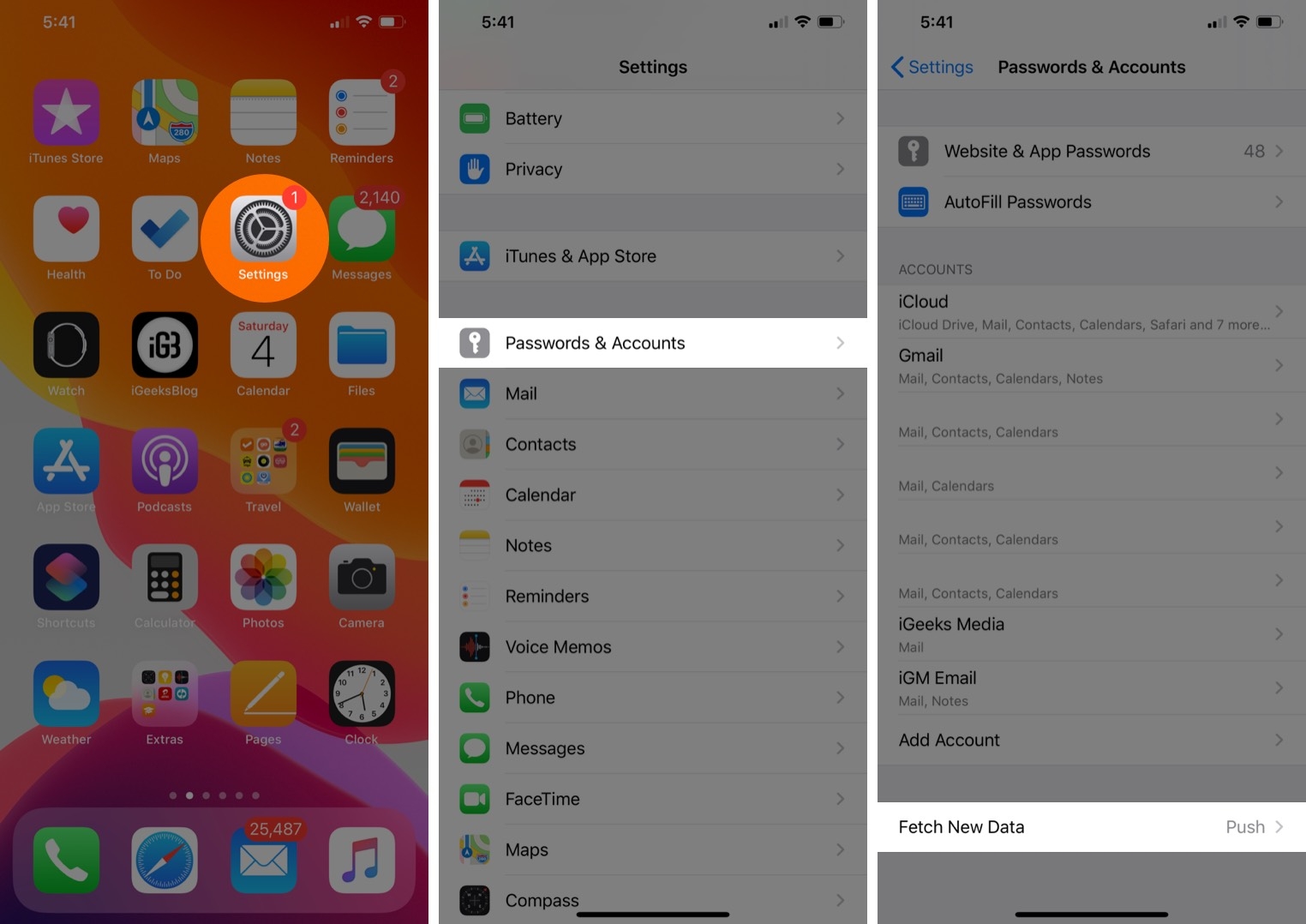 sửa lỗi gmail không thông báo trên iphone