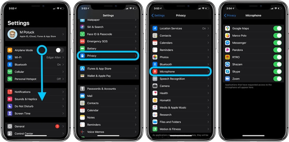 Kiểm tra quyền riêng tư iPhone