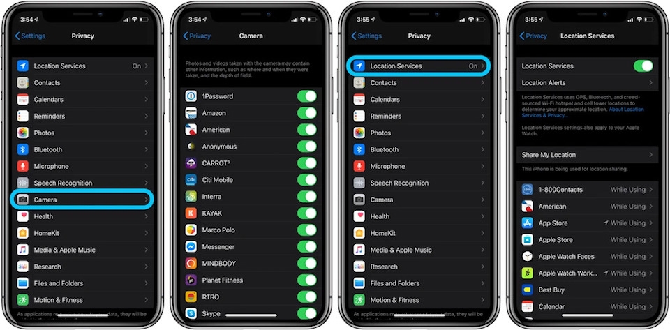 Kiểm tra quyền riêng tư iPhone