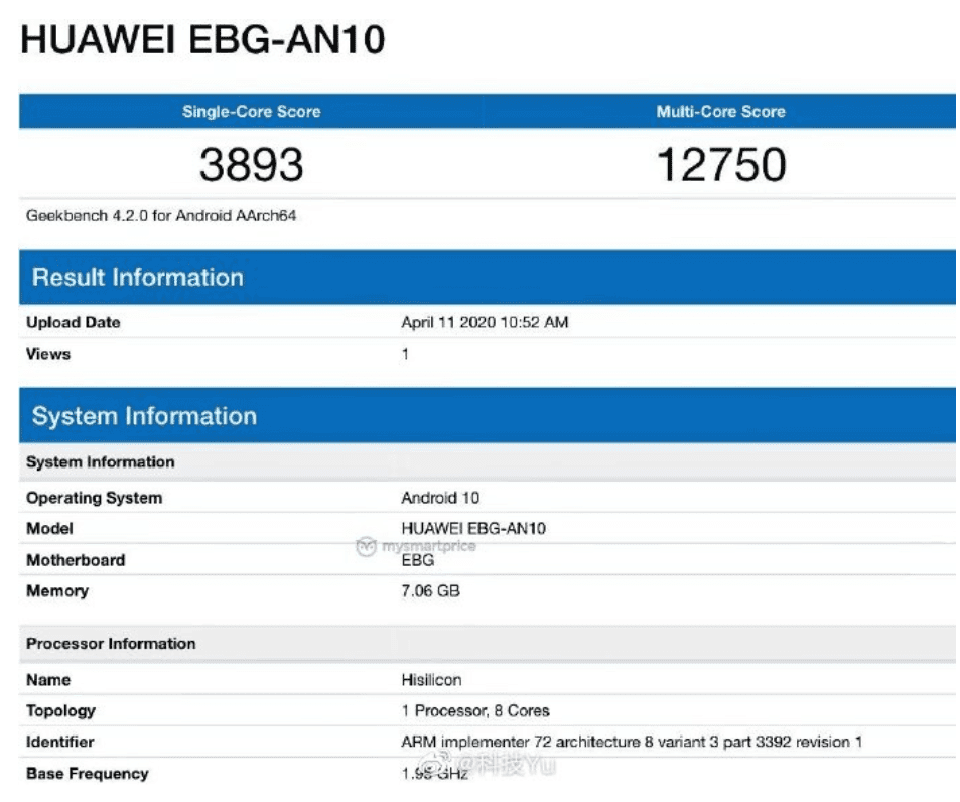Honor 30 Pro+ xuất hiện trên Geekbench