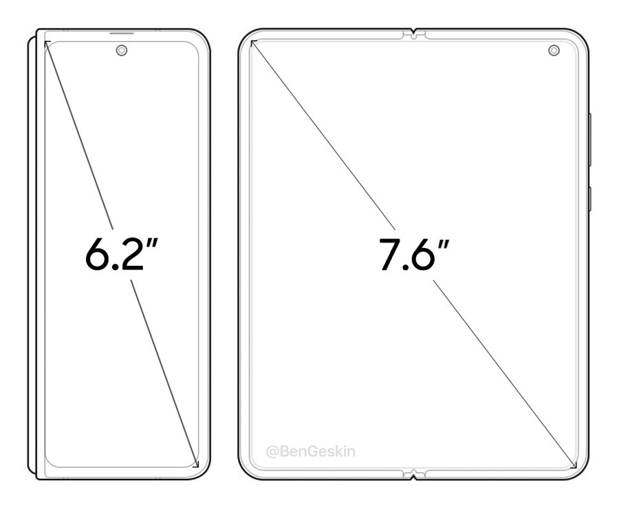 Đây chính là kích cỡ hai màn hình của Galaxy Fold 2? 2