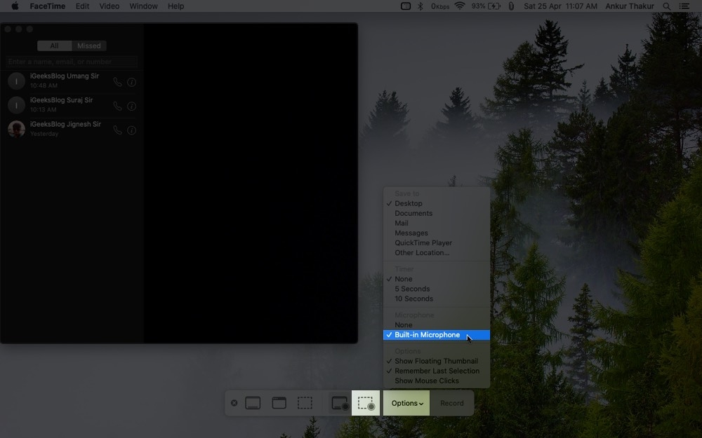 ghi hình facetime trên mac