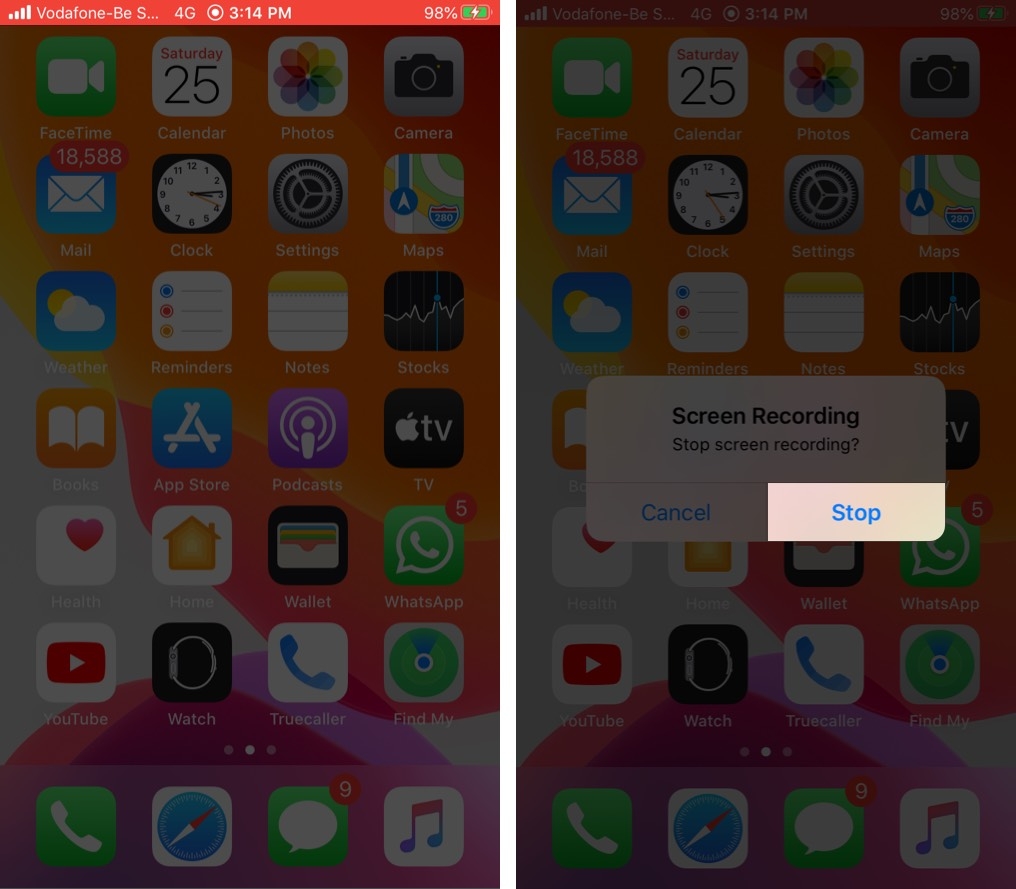 quay phim màn hình iphone