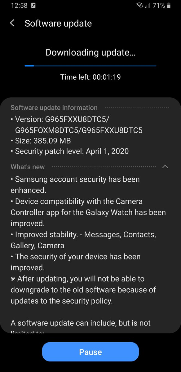 Samsung Galaxy S9 nhận bản vá tháng 4/2020, kèm cải thiện hiệu năng