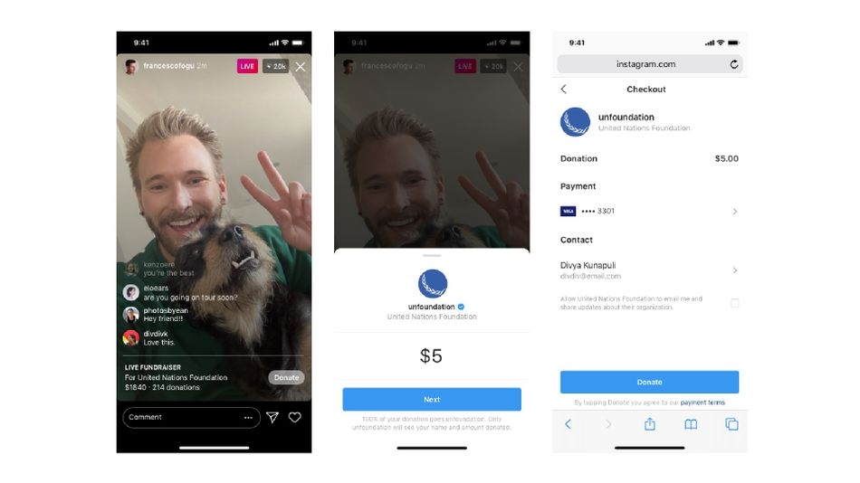 instagram live quyên góp