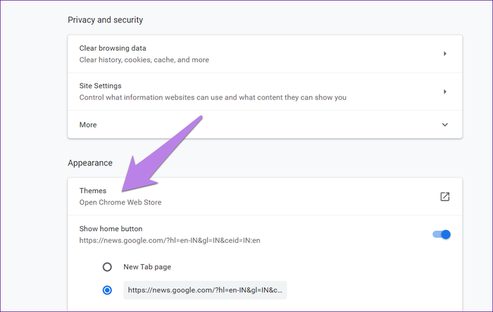 tùy chỉnh google chrome