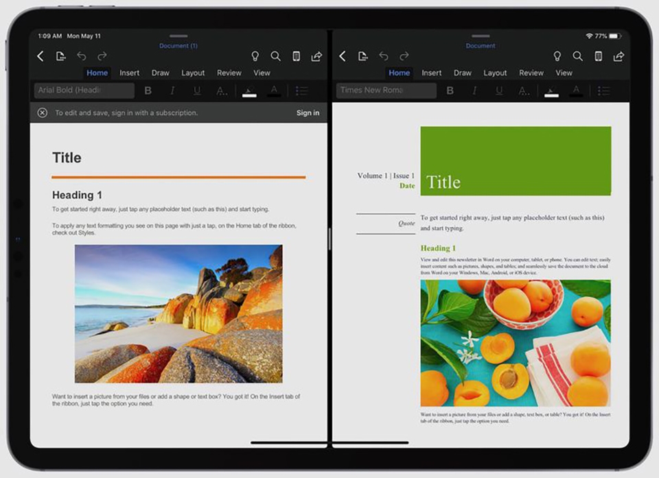 Microsoft Word và PowerPoint cho iPad hiện đã hỗ trợ chế độ đa cửa sổ