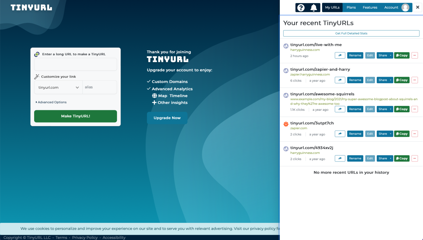 Rút gọn link với TinyURL