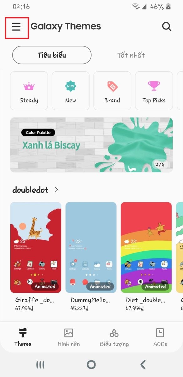 sửa lỗi galaxy themes