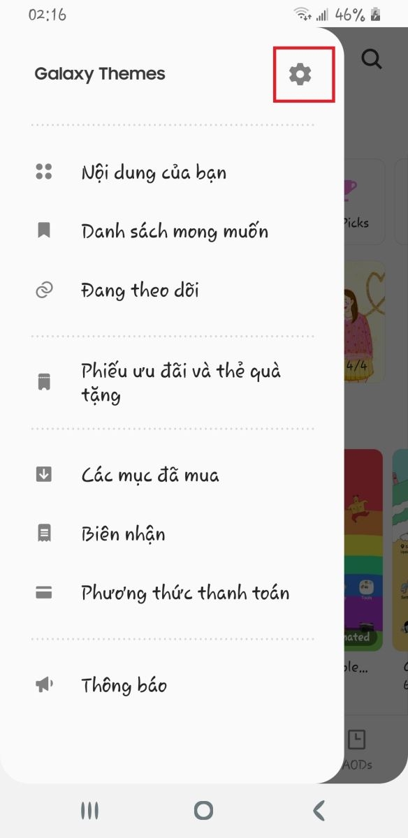 sửa lỗi galaxy themes