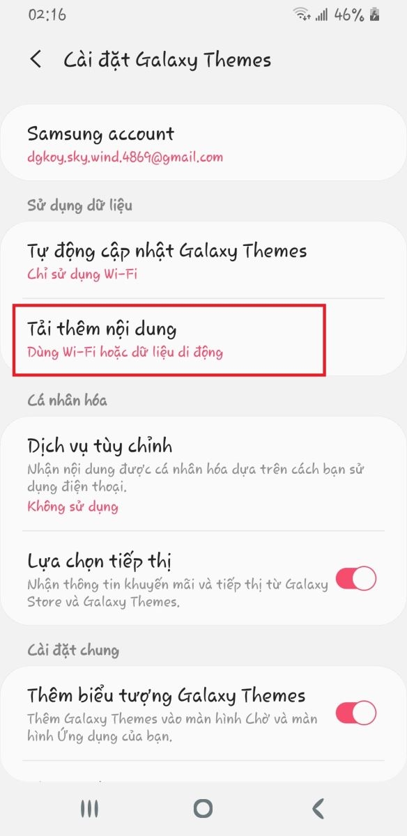 sửa lỗi galaxy themes