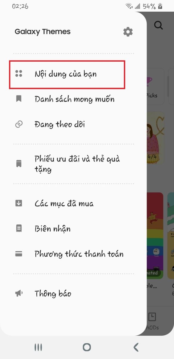 sửa lỗi galaxy themes