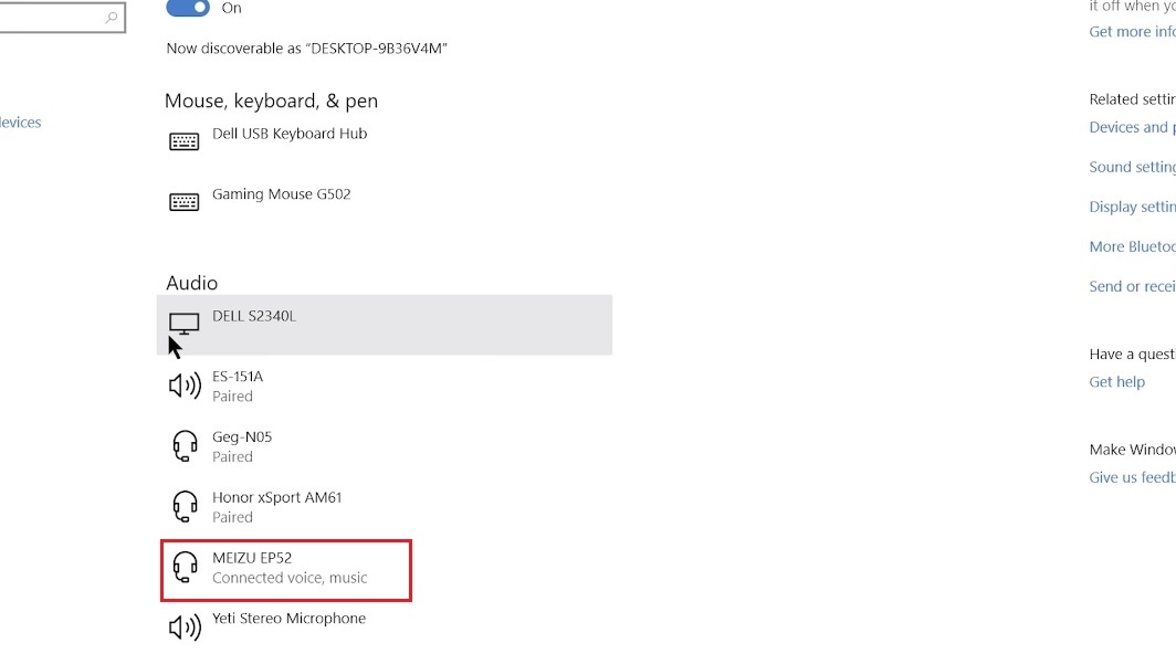 Cách kết nối tai nghe Bluetooth với máy tính Win 10 9