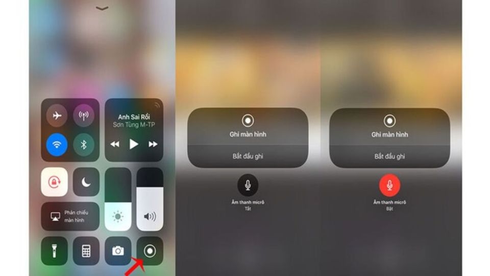 Chọn mục Bắt đầu ghi khi cần ghi âm