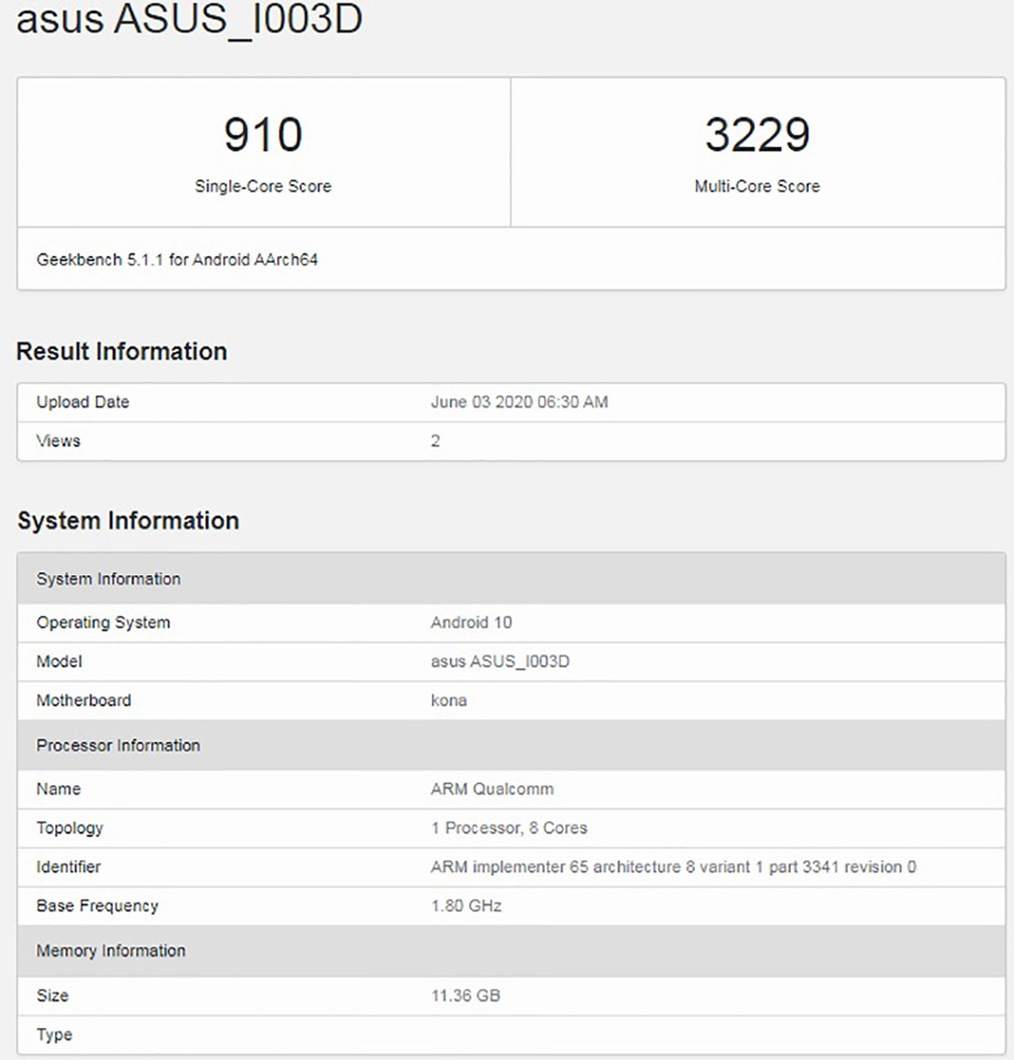 ASUS ROG Phone 3 xuất hiện trên Geekbench