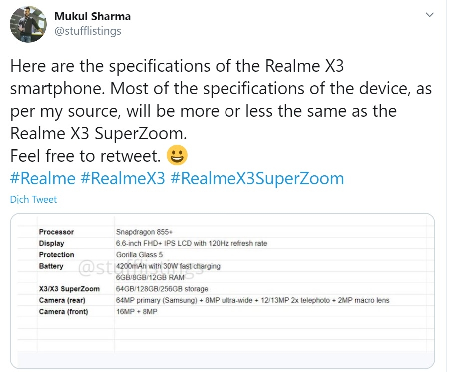 Realme X3