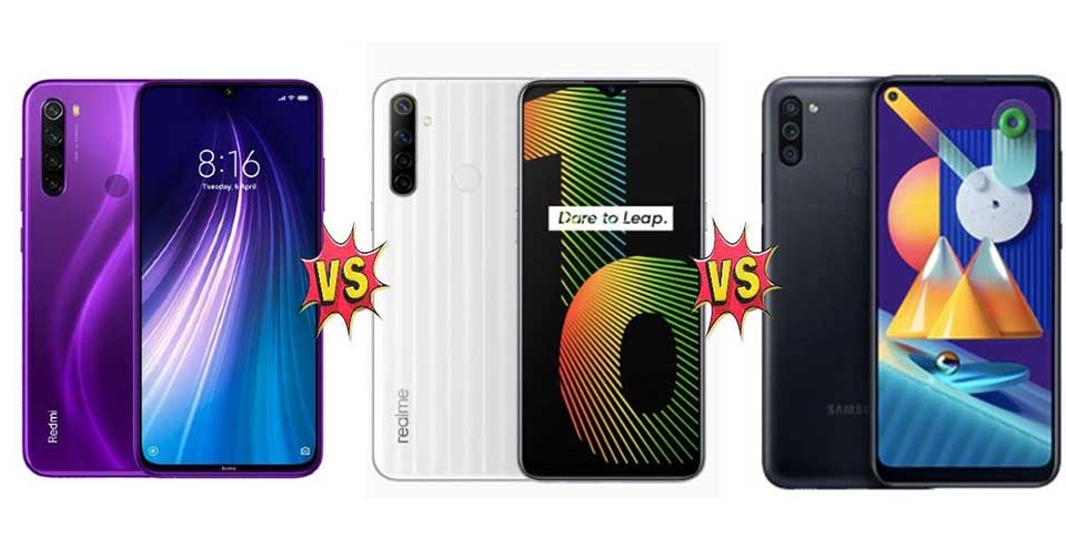 Redmi Note 8 vs Realme Narzo 10 và Samsung Galaxy M11