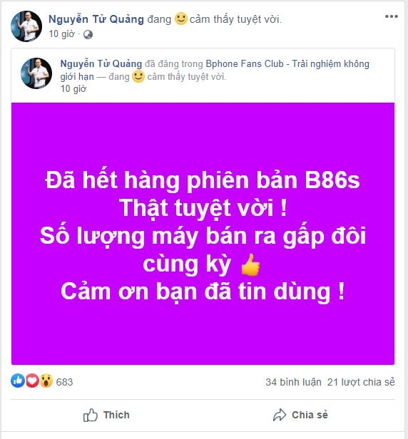 Bphone B86s chính thức cháy hàng, niềm vui cho smartphone Việt 1