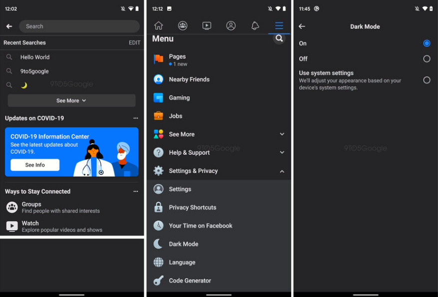Facebook sẽ phát hành Dark Mode cùng với công cụ theo dõi COVID-19