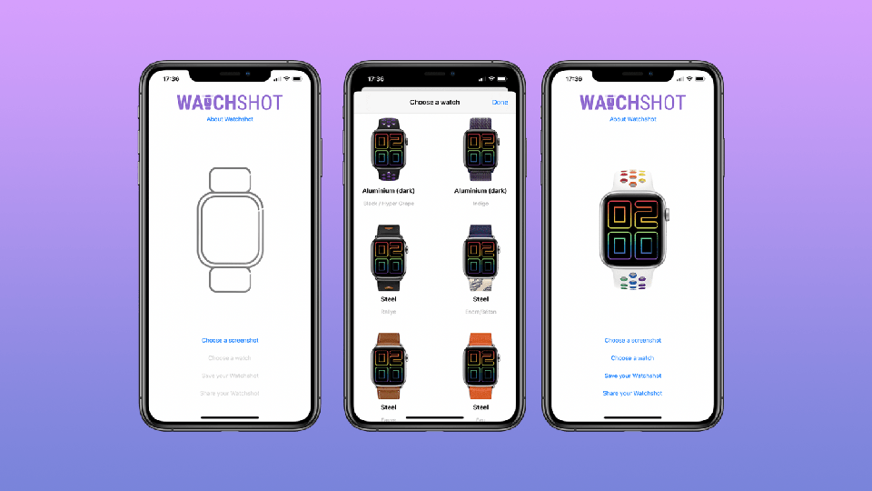Tạo ảnh chụp màn hình Apple Watch tùy chỉnh với ứng dụng “Watchshot” Tạo ảnh chụp màn hình Apple Watch tùy chỉnh với ứng dụng “Watchshot”
