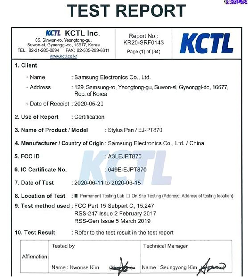 Samsung Galaxy Tab S7 được xác nhận hỗ trợ bút SPen trên cơ quan FCC (ảnh 1) Samsung Galaxy Tab S7 được xác nhận hỗ trợ bút SPen trên cơ quan FCC (ảnh 1)