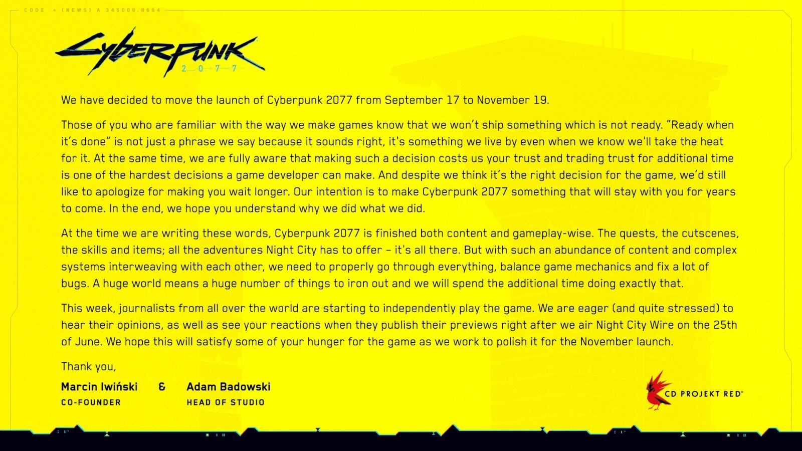 dời phát hành cyberpunk 2077