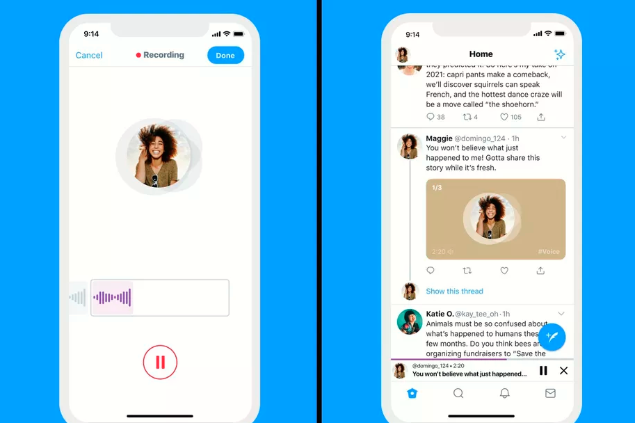 Twitter cho phép người dùng đăng bài viết ghi âm giọng nói trên iOS