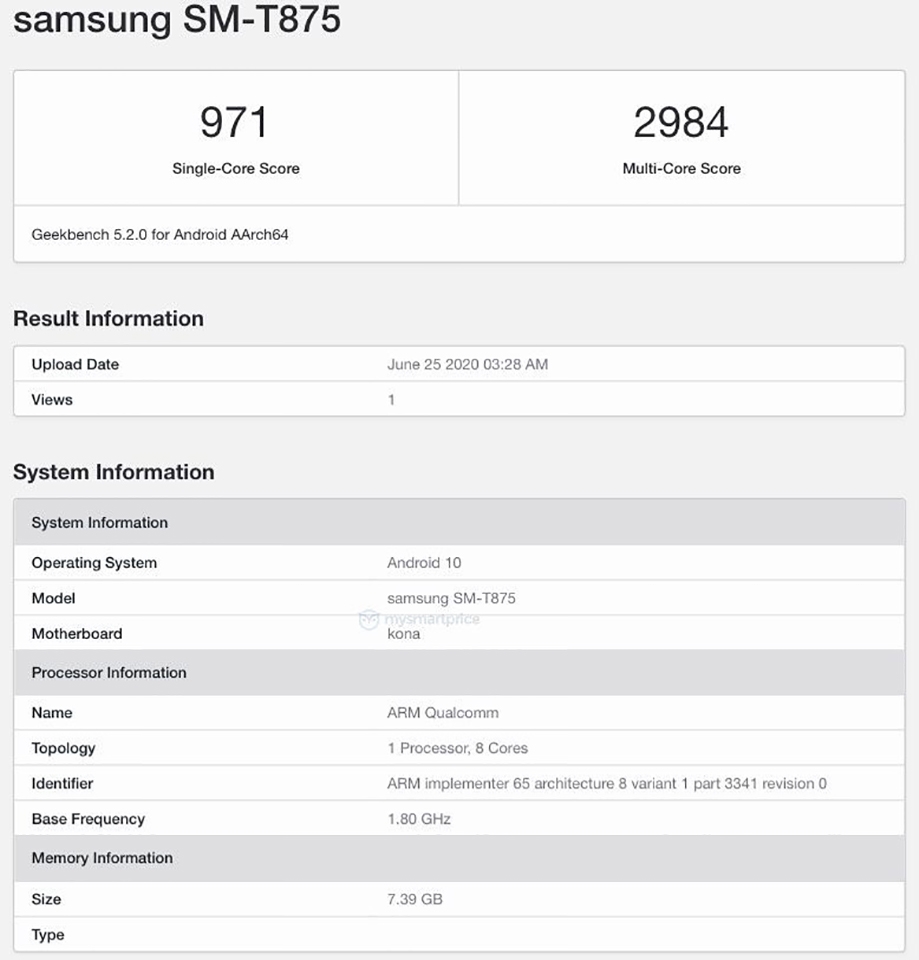 Galaxy Tab S7 xuất hiện trên Geekbench