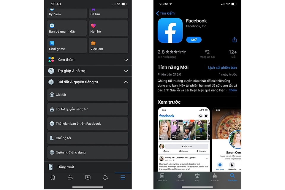 Người dùng iPhone: FaceBook đã có giao diện tối Dark Mode