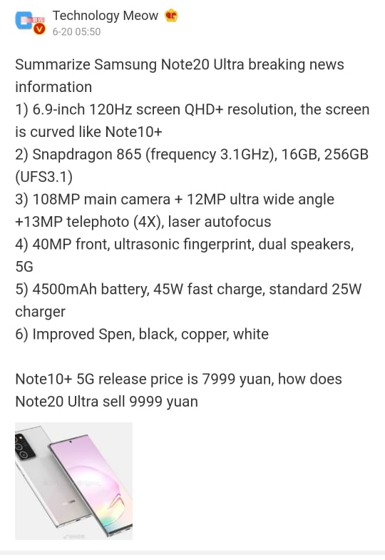 Galaxy NOte 20 Ultra Galaxy NOte 20 Ultra