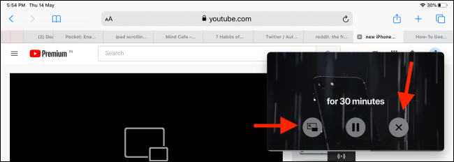 Chạm vào nút Picture-in-Picture từ trình phát video YouTube trên iPad ảnh 6 Chạm vào nút Picture-in-Picture từ trình phát video YouTube trên iPad ảnh 6
